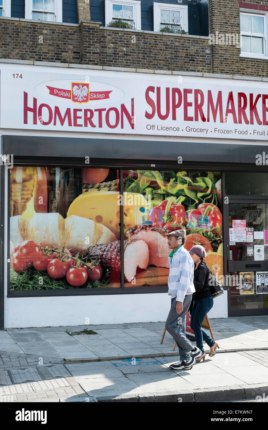 Polish grocery store, Homerton, London, United Kingdom Stock Photo