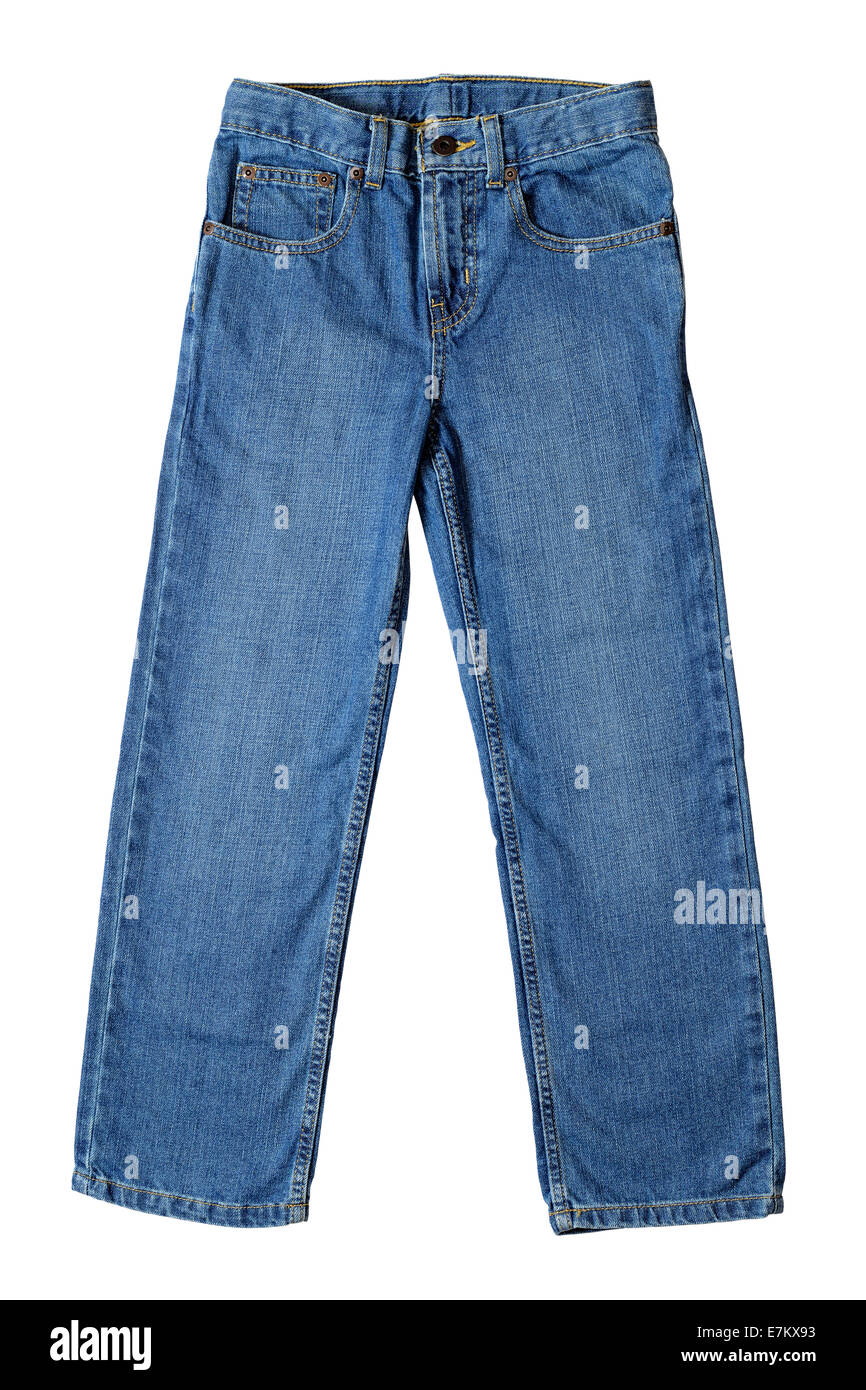 Child jeans isolated on white background Stock Photo - Alamy