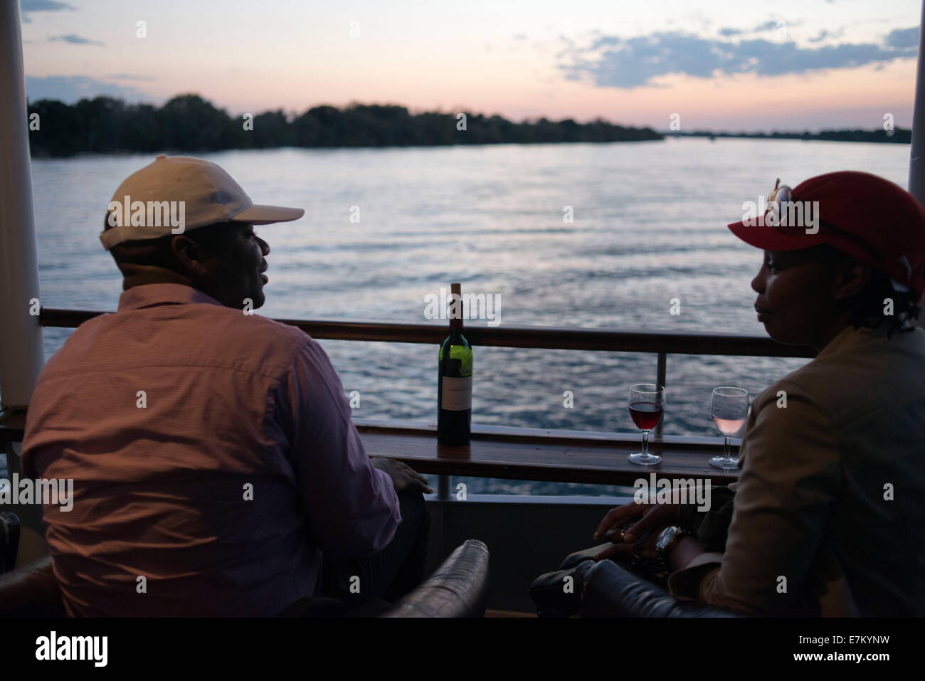 Cruise along the Victoria Falls aboard the "Queen of Africa". Sunset