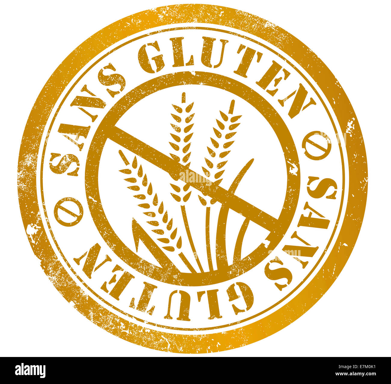gluten free grunge stamp, in french language Stock Photo Alamy