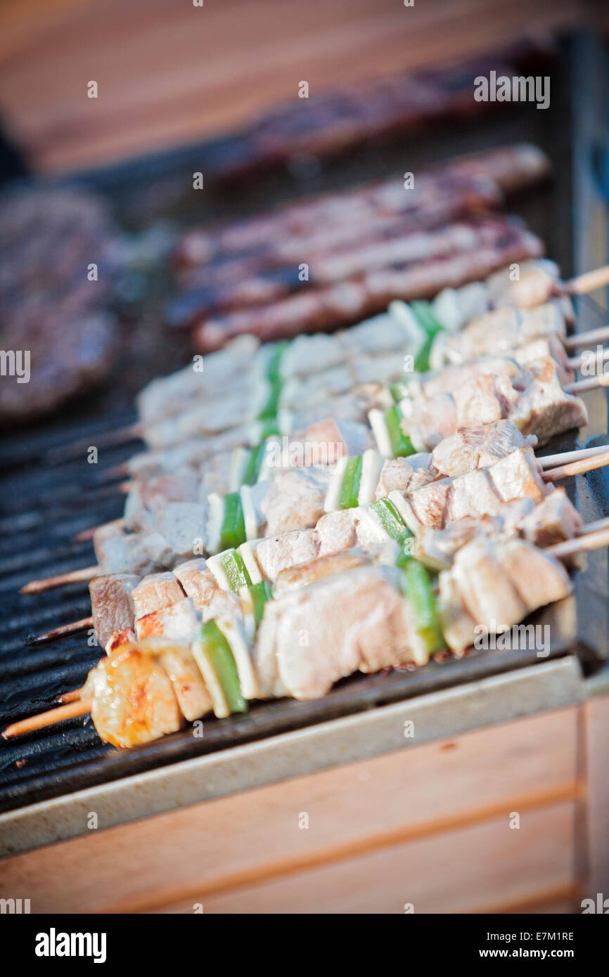 French barbecue and eating Al fresco dining Stock Photo