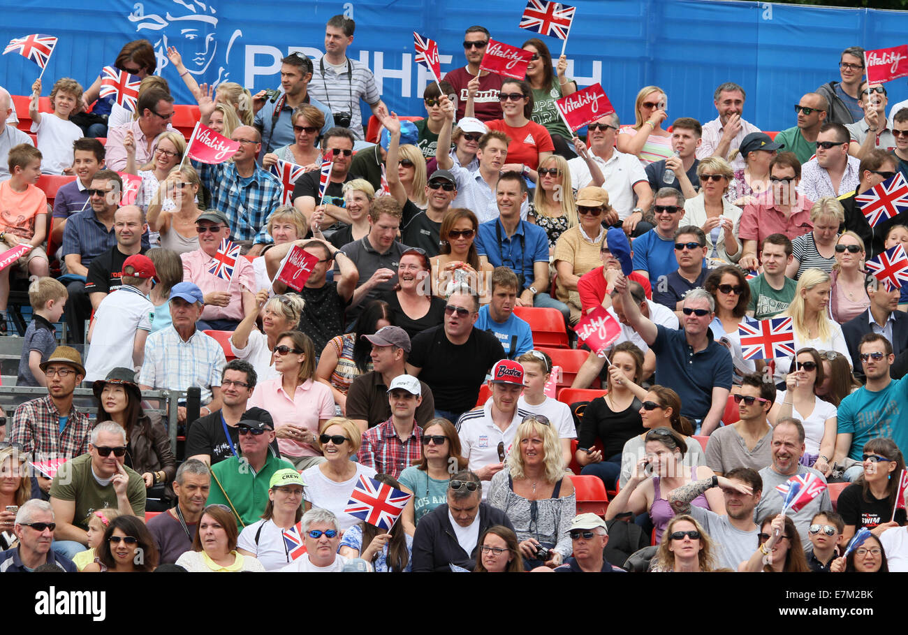 Crowd shot at the 2014 ITU Triathlon held in London Stock Photo