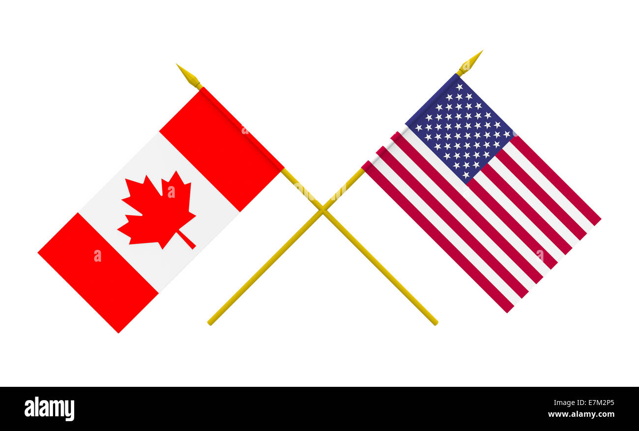 flags-of-usa-and-canada-3d-render-isolated-on-white-stock-photo-alamy