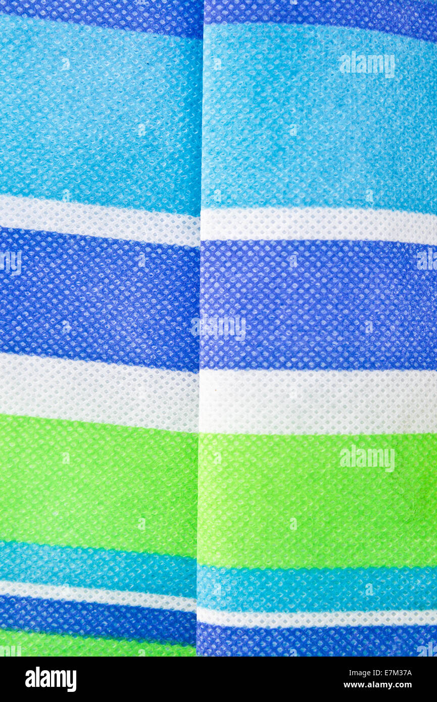 Blue,green and white striped fabric as a background Stock Photo Alamy