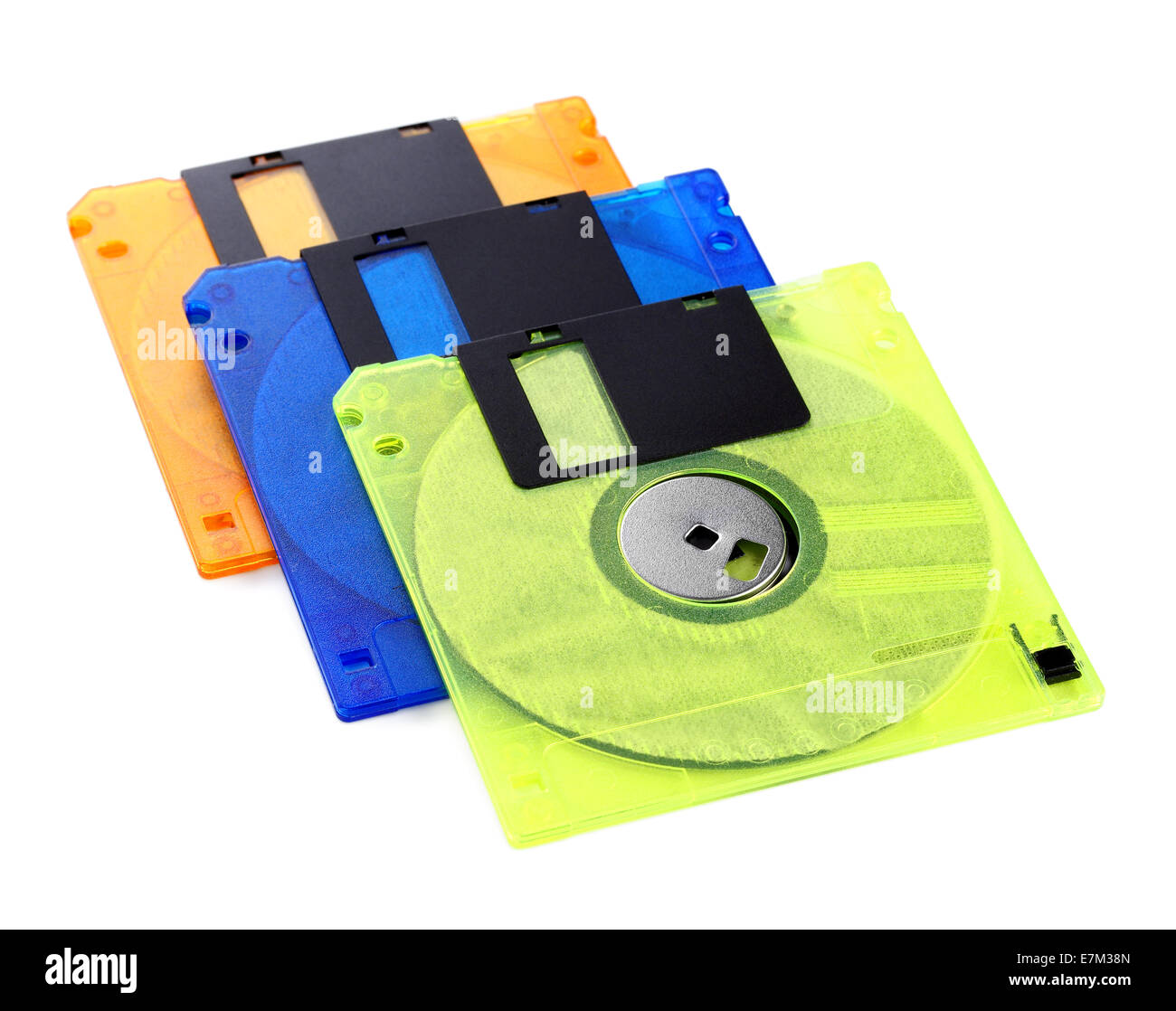 Floppy disks on a white background, close-up Stock Photo
