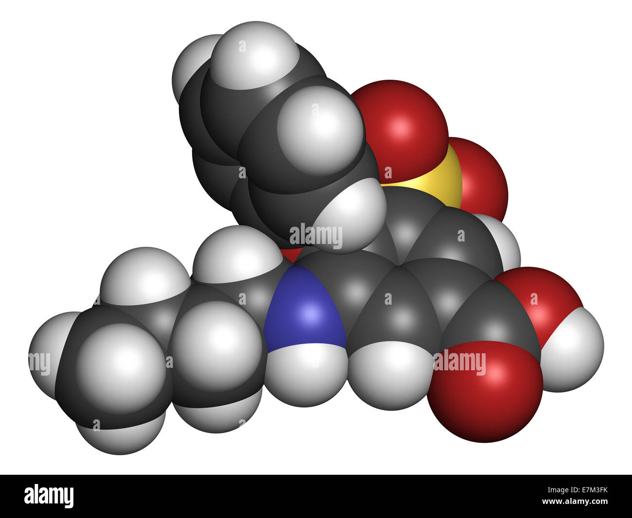 Bumetanide heart failure drug molecule. Loop diuretic, also used for