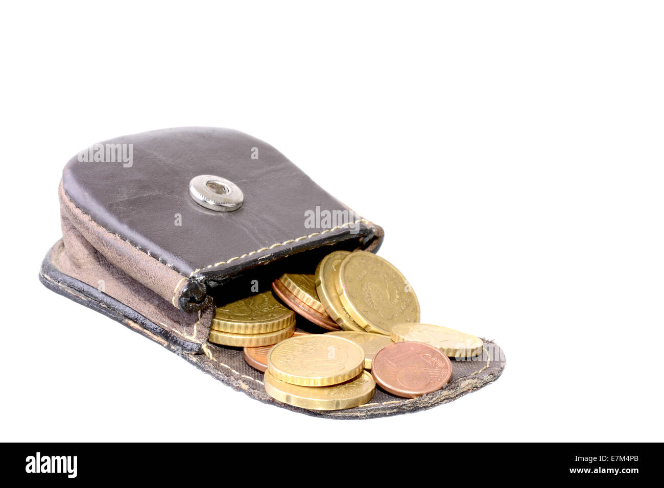 wallet full of euro money isolated on a white background Stock Photo - Alamy