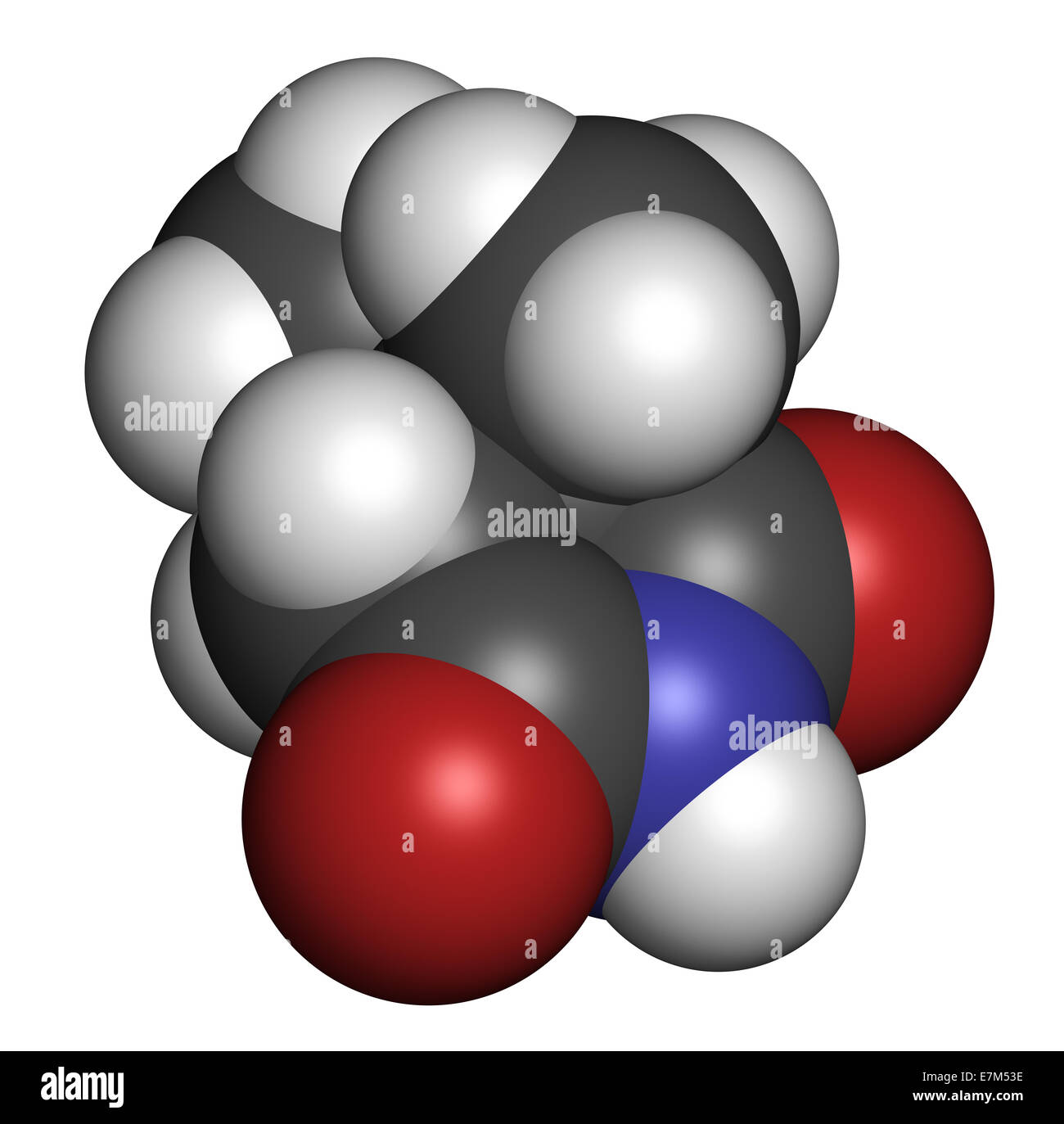 Ethosuximide anticonvulsant drug molecule. Used in treatment of absence