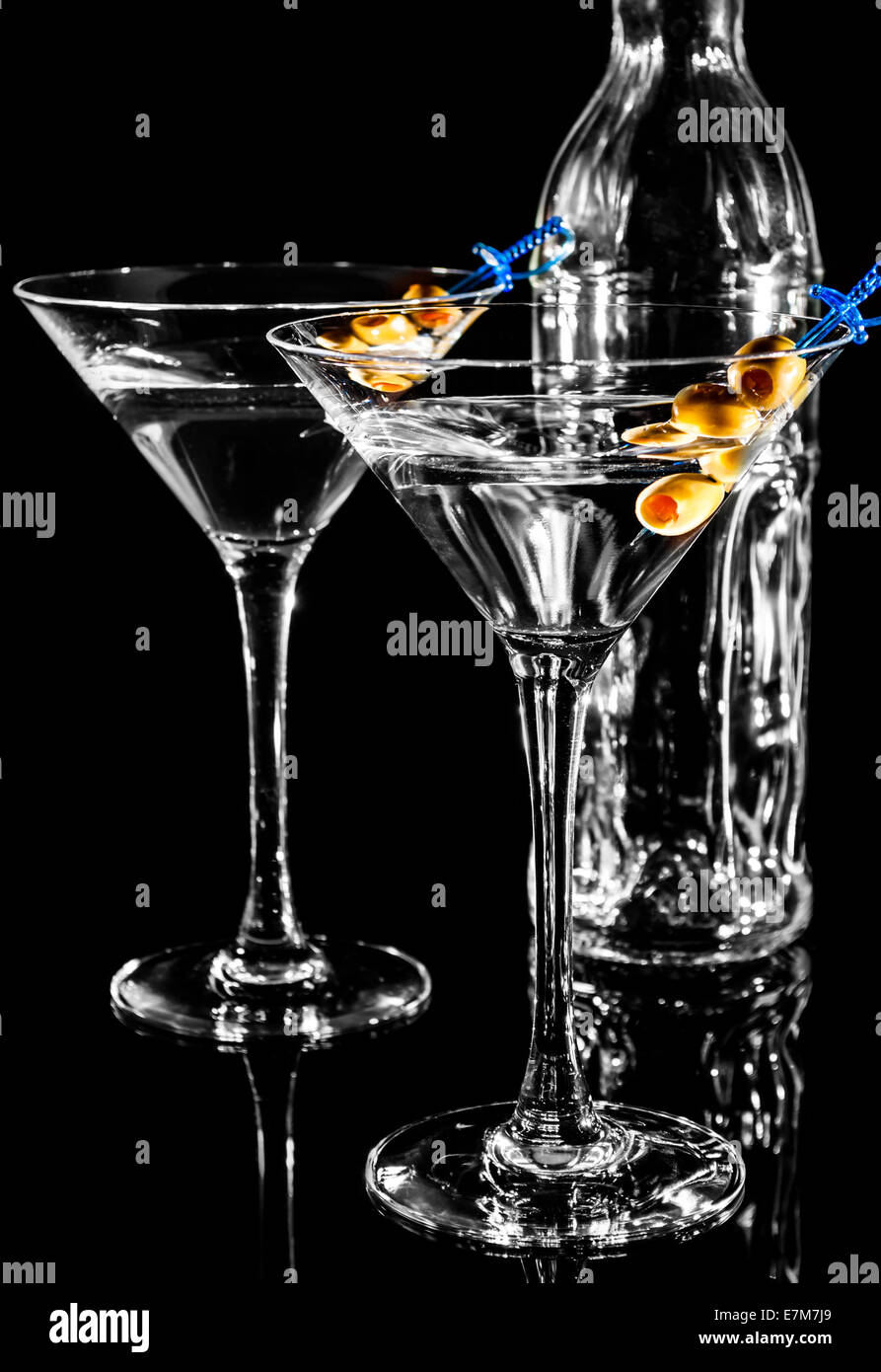 Martini glass with olive hires stock photography and images Alamy