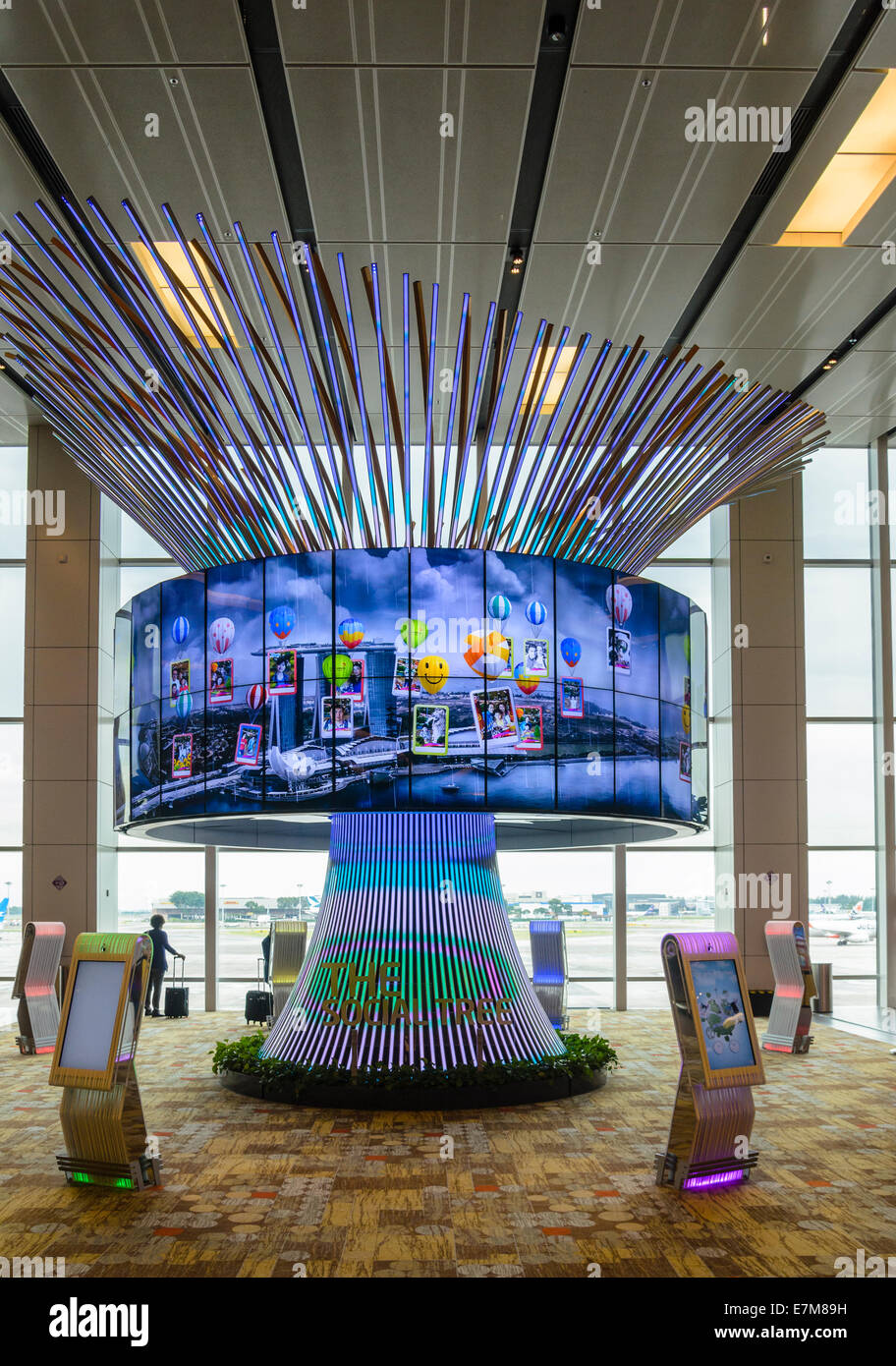 The Social Tree at Changi Airport, an interactive media display