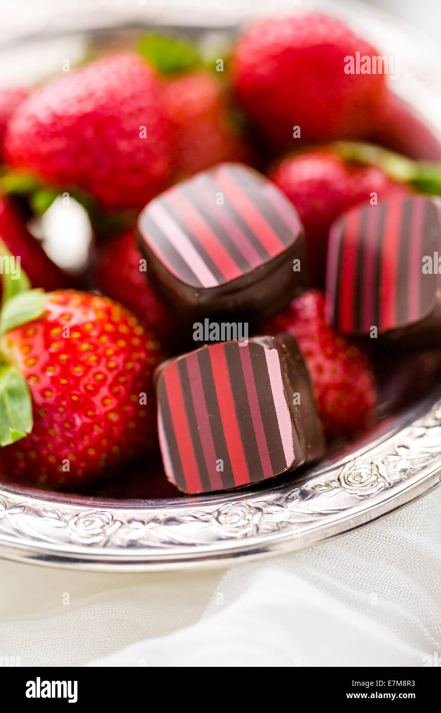 Gourmet Balsamic strawberry chocolate truffles Stock Photo Alamy