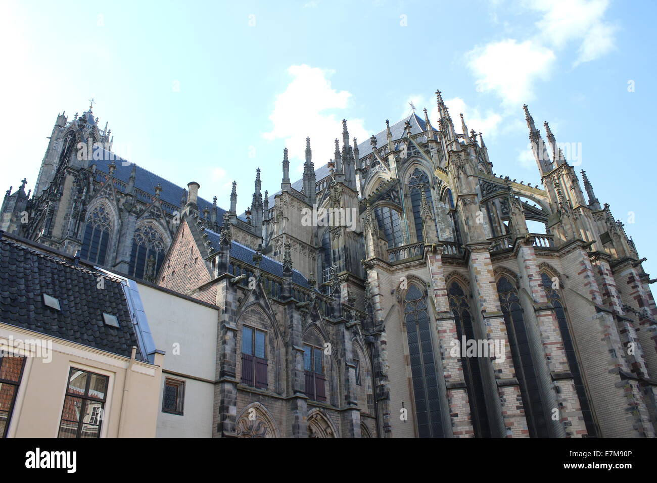 Exterior of the gothic Dom church or St. Martin's Cathedral in Utrecht, The Netherlands Stock Photo