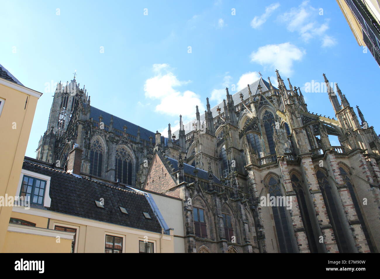 Exterior of the gothic Dom church or St. Martin's Cathedral in Utrecht, The Netherlands Stock Photo