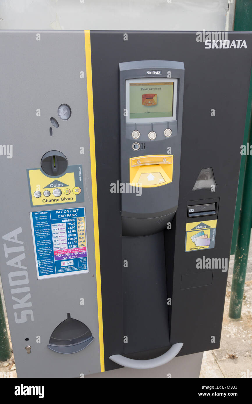 New parking system and technology at St Mary's Car Park in the city of York, North Yorkshire, England Stock Photo