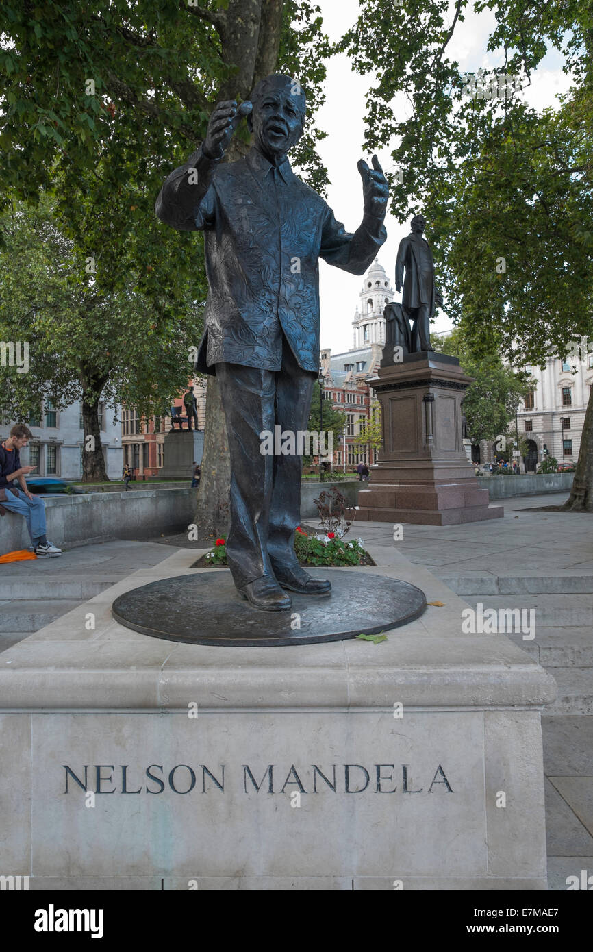 Statue of Nelson Mandela in Parliament Square, London, United Kingdom