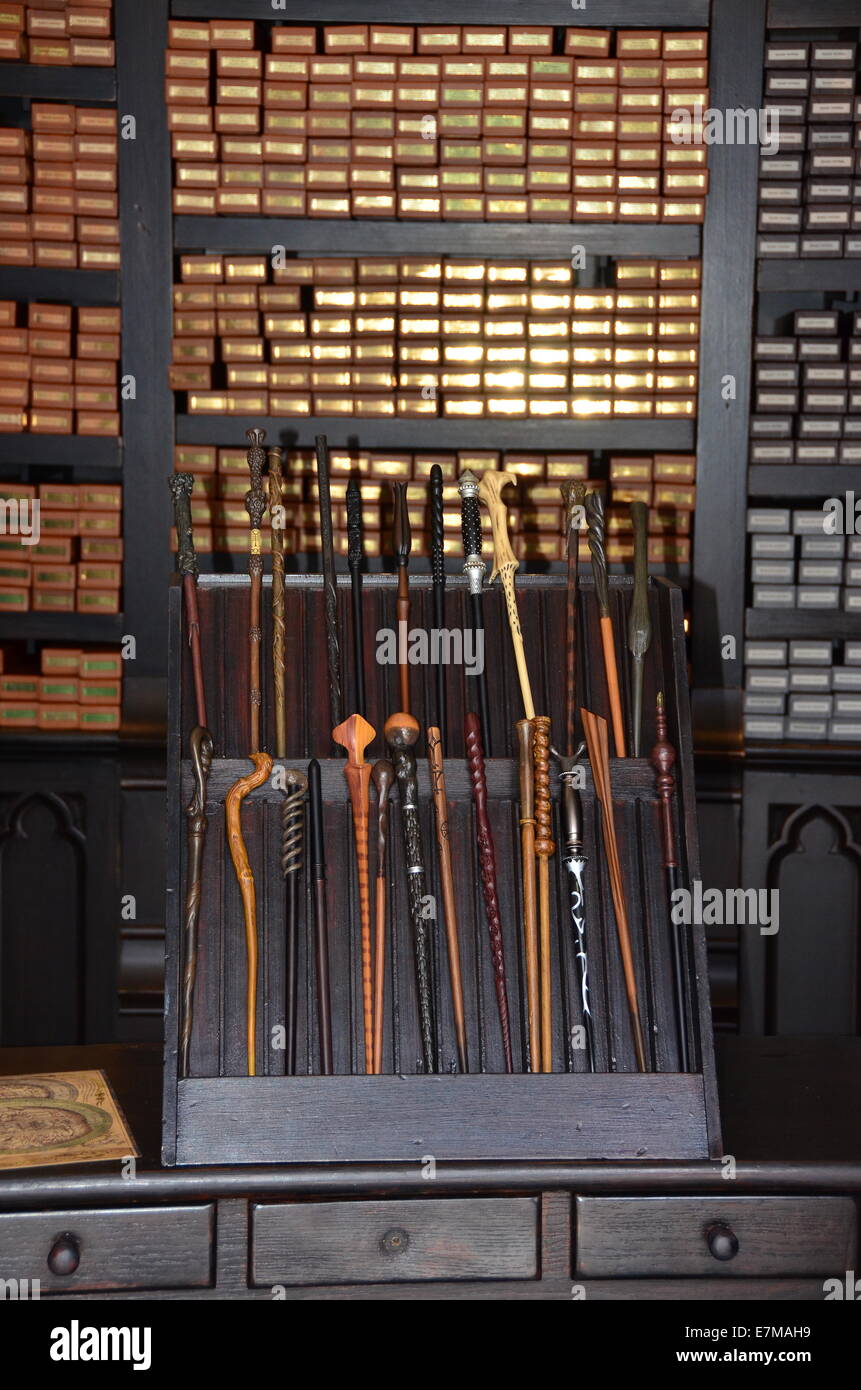 Wand Shop in Diagon Alley at the Wizarding World of Harry Potter expansion,  at Universal Studios, Orlando, Florida, USA Stock Photo - Alamy