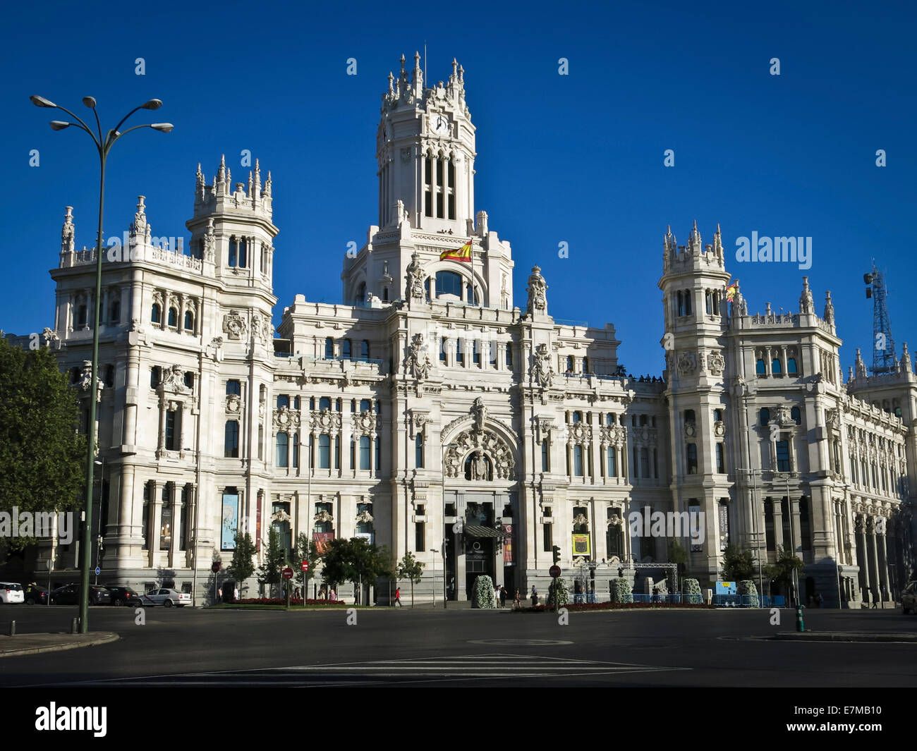 Plaza de Cibeles with City Hall in Madrid Stock Photo