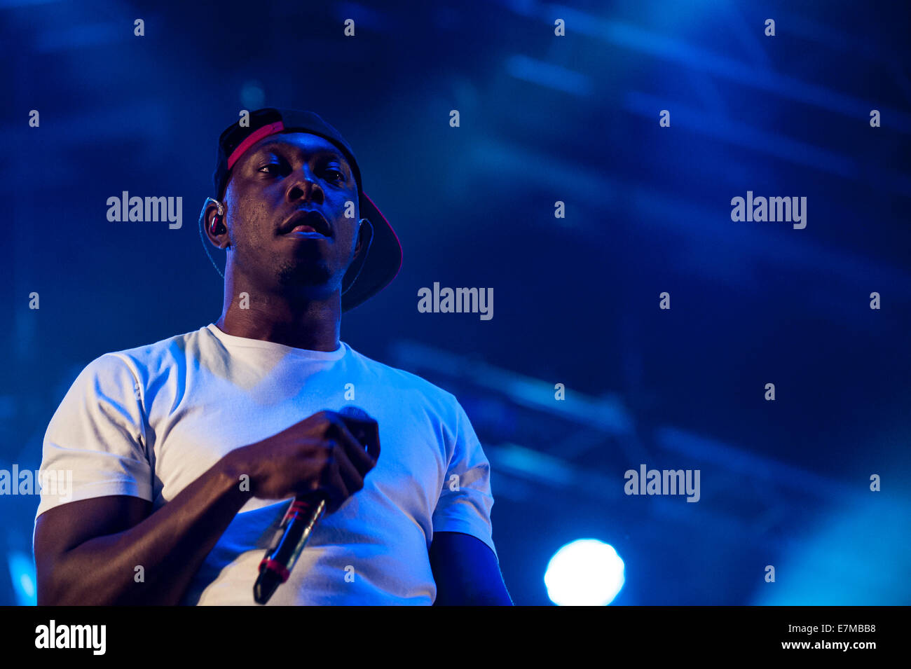 Dizzee Rascal performing at the Brownstock Festival in Essex. Stock Photo