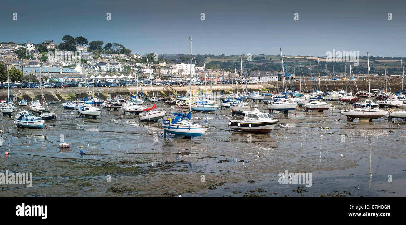 Penzance Harbour at low tide Stock Photo Alamy