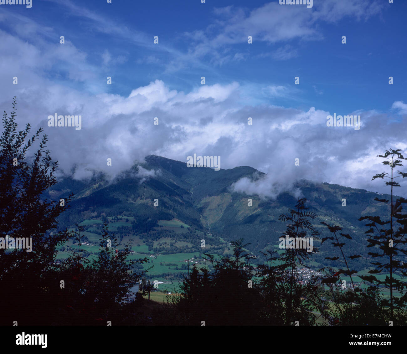 Storm clouds passing across  The Schmittenhohe Zell am See Salzburgerland Pinzgau Austria Stock Photo