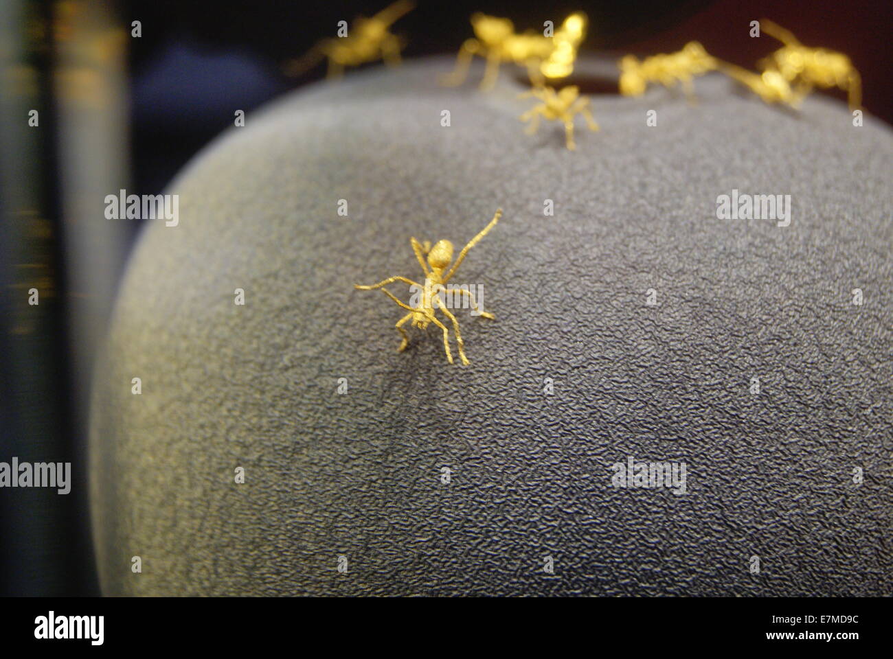 Chinese crafts: made of gold an ant, very realistic Stock Photo