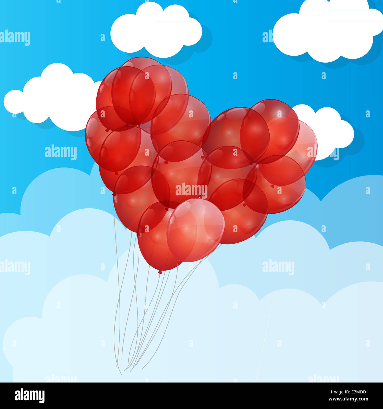 Balloon Heart Vector Illustration Background Stock Photo - Alamy