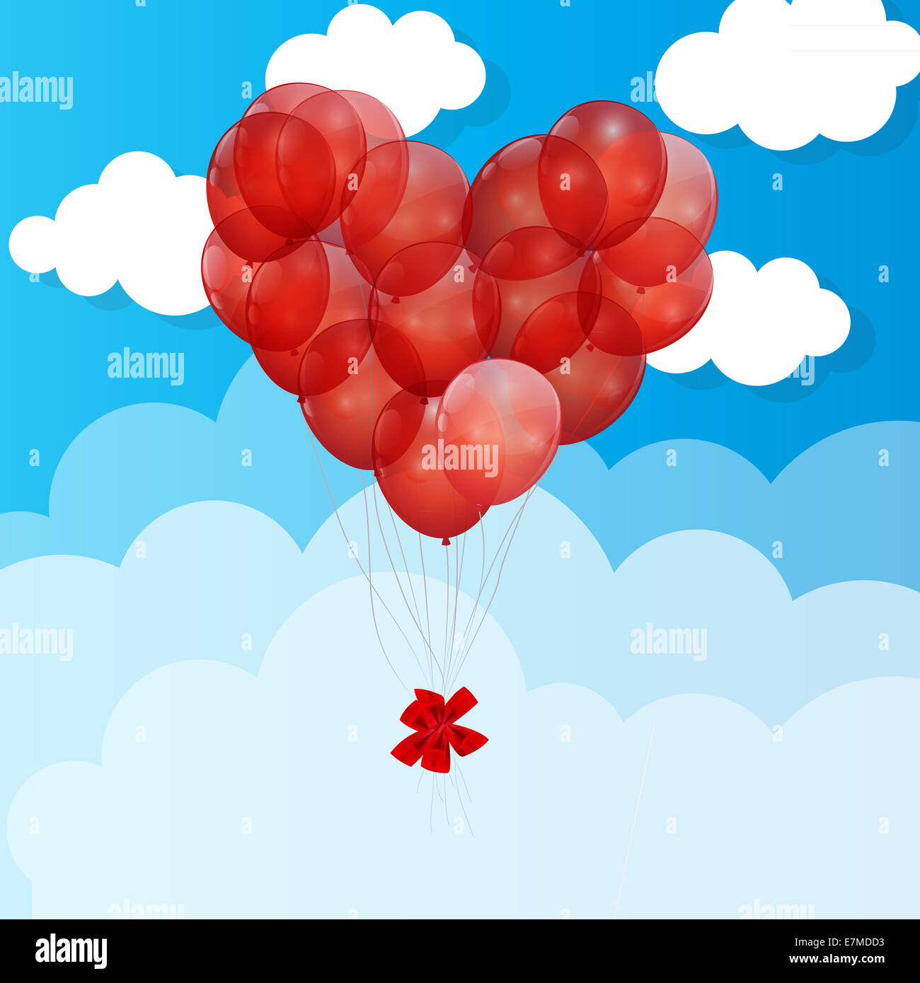 Balloon Heart Vector Illustration Background Stock Photo - Alamy