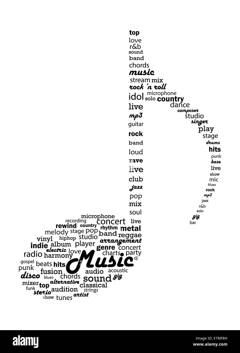 Music concept image word collage Stock Photo