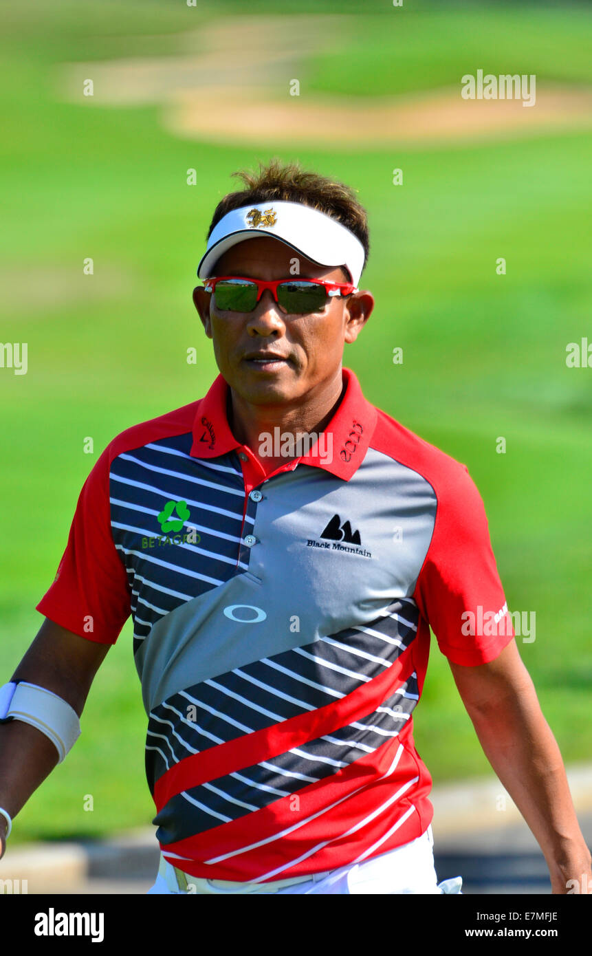 Newport, Wales, UK. 21st Sept 2014. Thongchai Jaidee from THA player at the Final Day of the Wales Open Golf. Robert Timoney/AlamyLiveNews Stock Photo