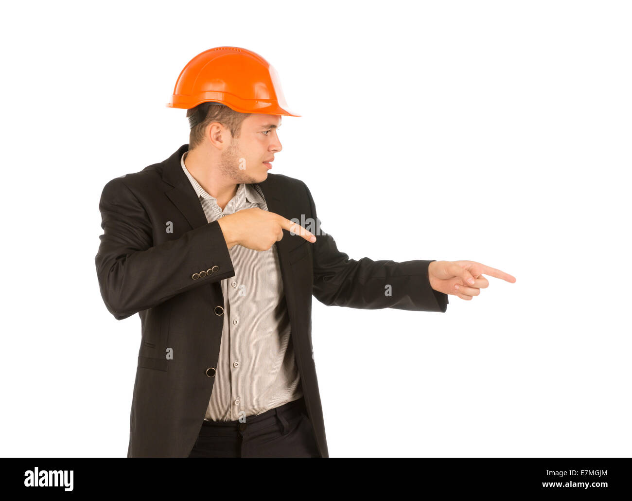 Man with orange hard hat hi-res stock photography and images - Alamy