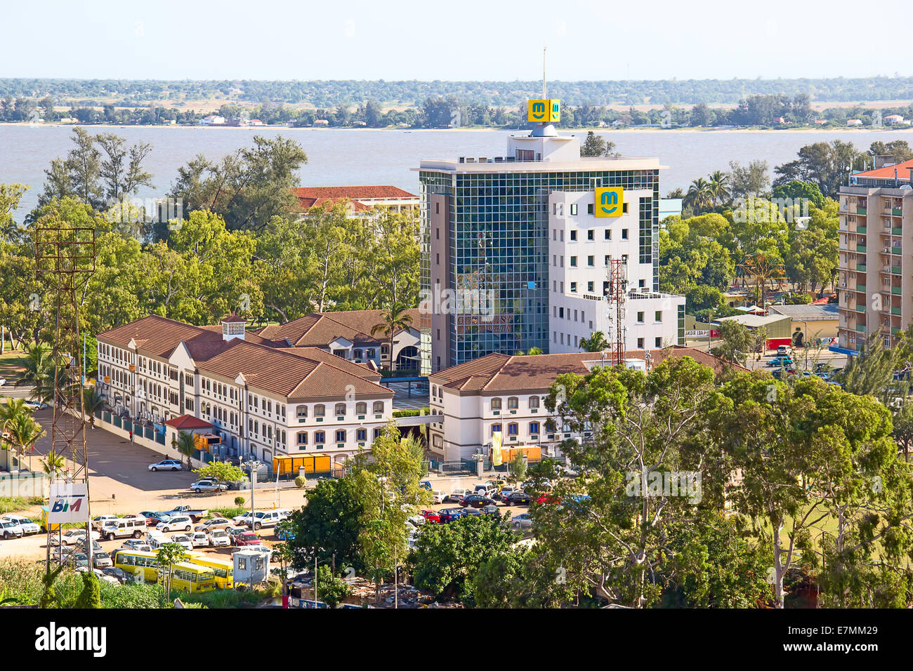 MAPUTO, MOZAMBIQUE - APRIL 29: Central Office of telecommunication company MCel in Maputo, Mozambique on April 29, 2012. MCel is Stock Photo