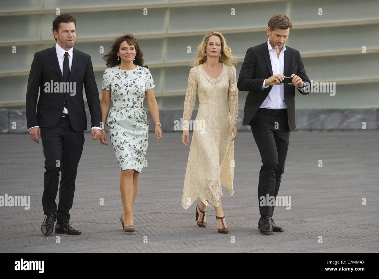 San Sebastian, Euskadi, Spain. 21st Sep, 2014. Susanne Bier, Maria Bonnevie, Nikolaj Lie Kaas and Nikolaj Coster-Waldau attend 'A Second Chance' during the 62nd San Sebastian International Film Festival at the Kursaal Palace on September 21, 2014 in San Sebastian, Spain. Credit:  Jack Abuin/ZUMA Wire/Alamy Live News Stock Photo