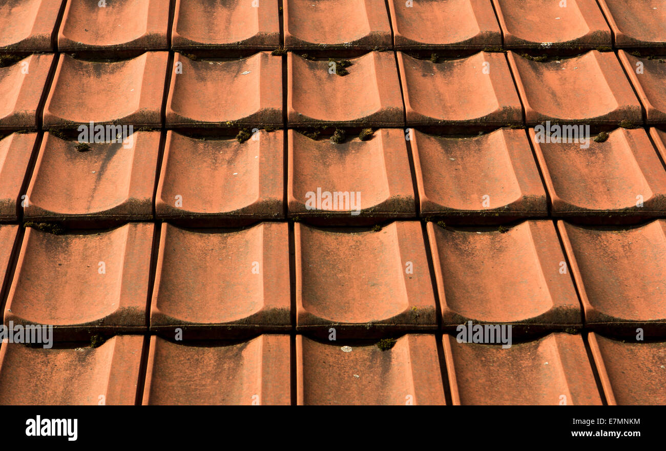 red roof tiles completely laid also be used as background Stock Photo