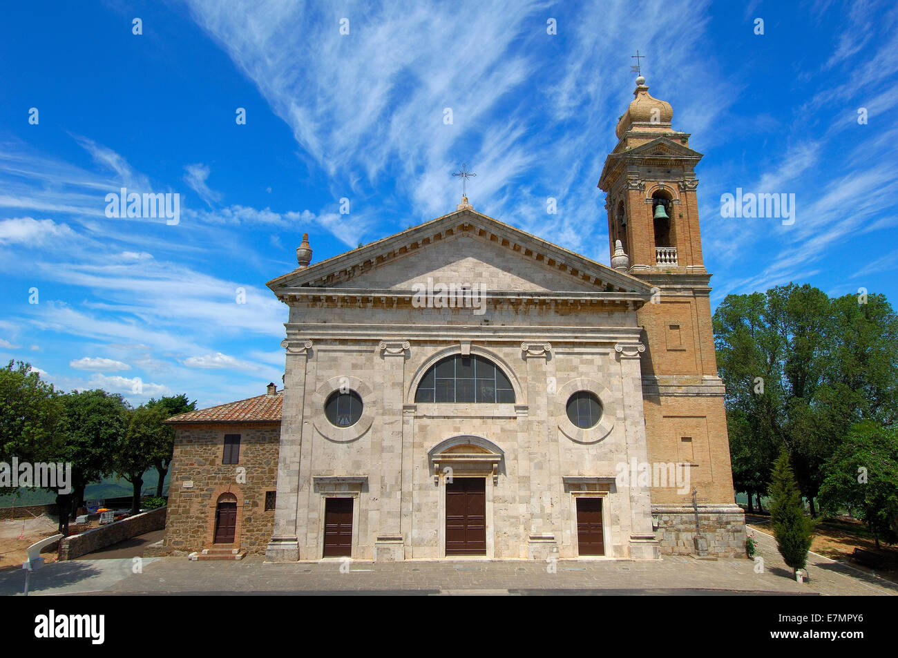 Montalcino, Madonna del Soccorso church, Val d'Orcia, Orcia Valley, UNESCO World Heritage Site, Siena Province, Tuscany, Italy Stock Photo