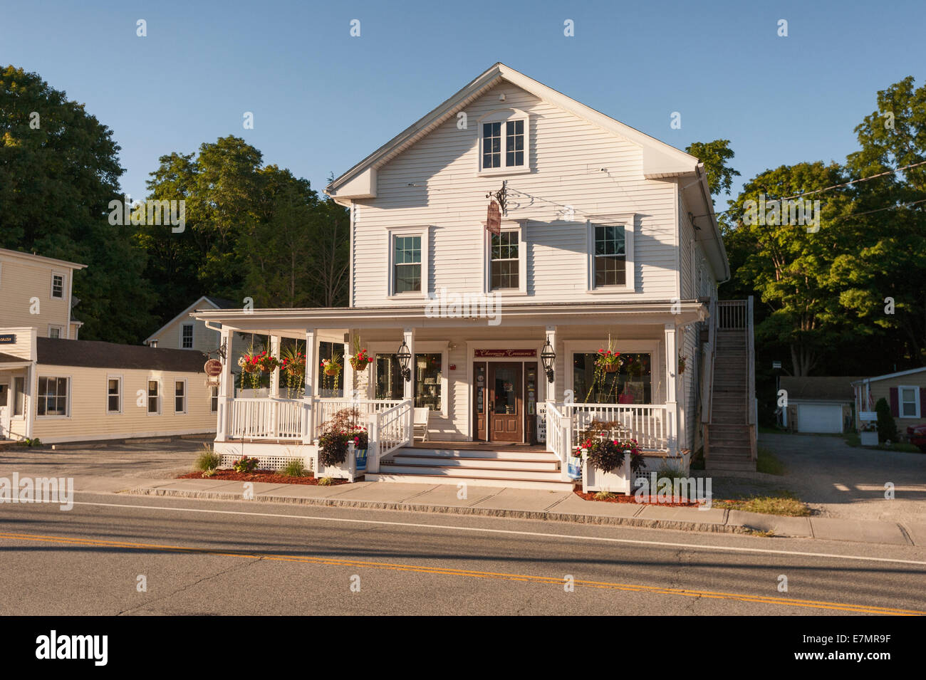 Street scene of New England and the quaint small town of North Scituate