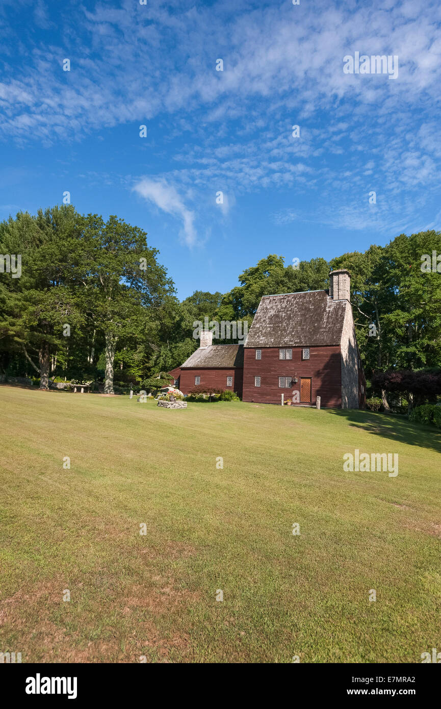 Armand LaMontagne hand built this replica house of the 17th Century Stoneender Farm in Scituate