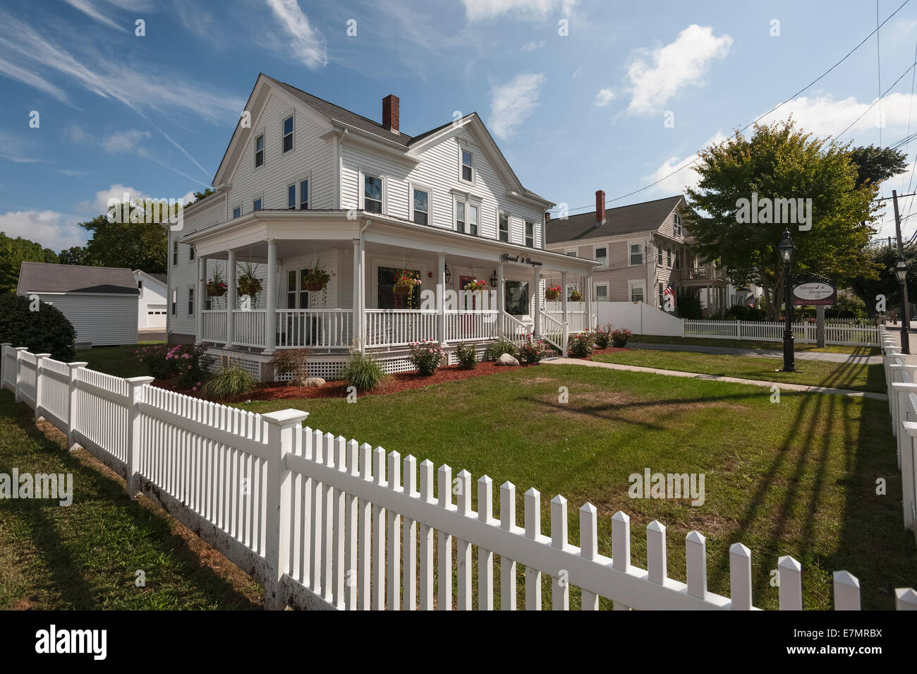Street scene of New England and the quaint small town of North Scituate