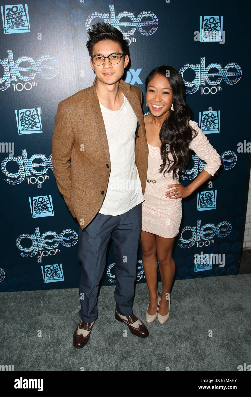 The 100th episode celebration of GLEE at Chateau Marmont in West Hollywood  Featuring: Harry Shum,Shelby Rabara Where: West Hollywood, California,  United States When: 18 Mar 2014 Stock Photo - Alamy