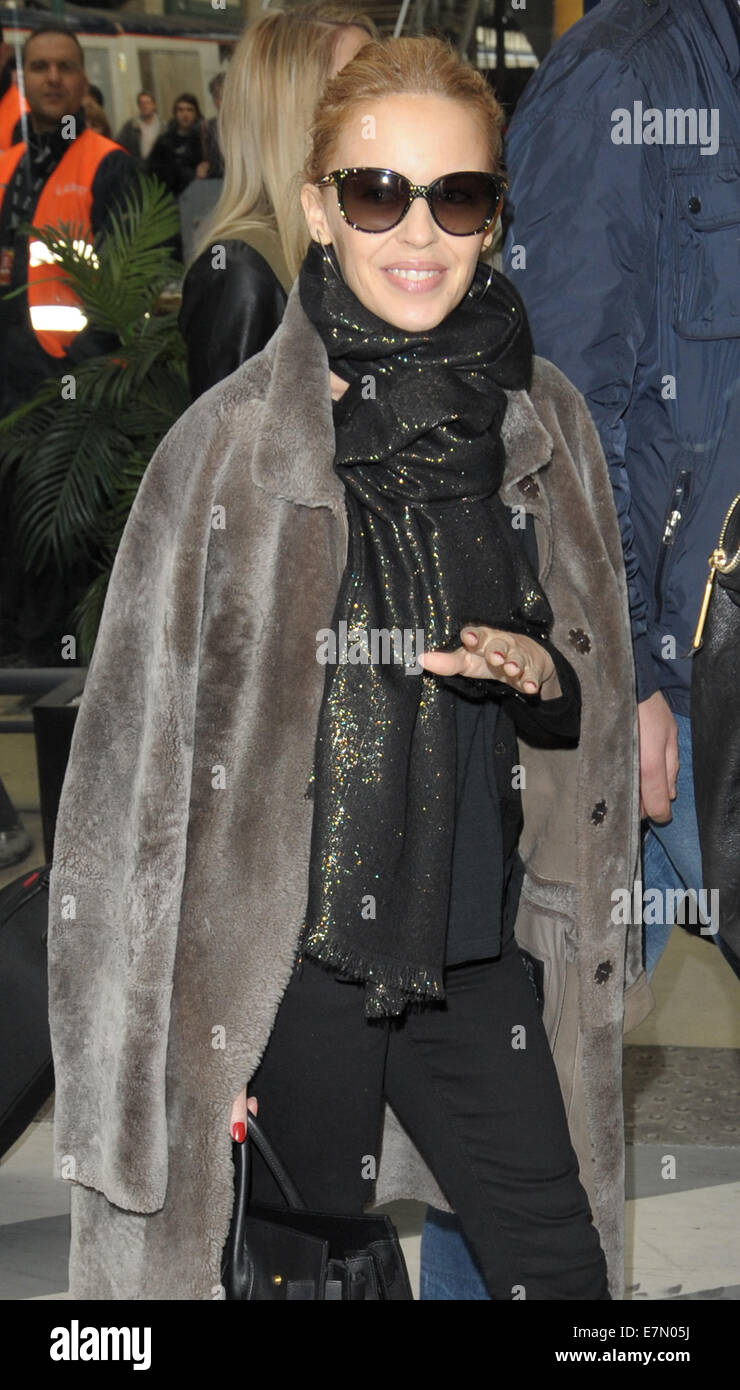 Kylie Minogue arriving at Gare du Nord Featuring: Kylie Minogue Where
