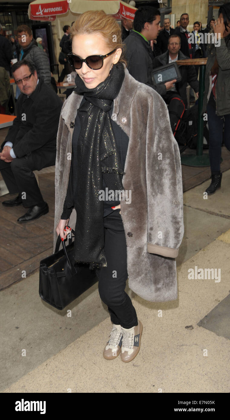 Kylie Minogue arriving at Gare du Nord Featuring: Kylie Minogue Where