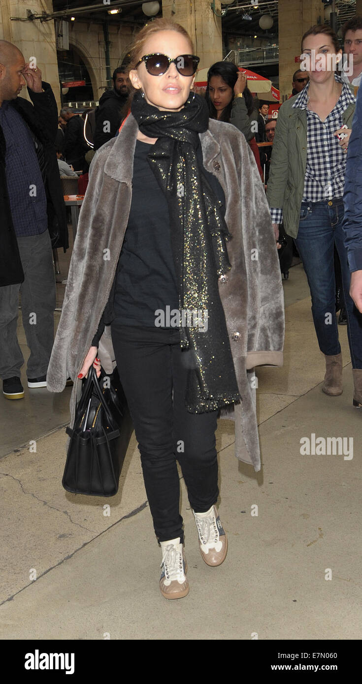 Kylie Minogue arriving at Gare du Nord Featuring: Kylie Minogue Where