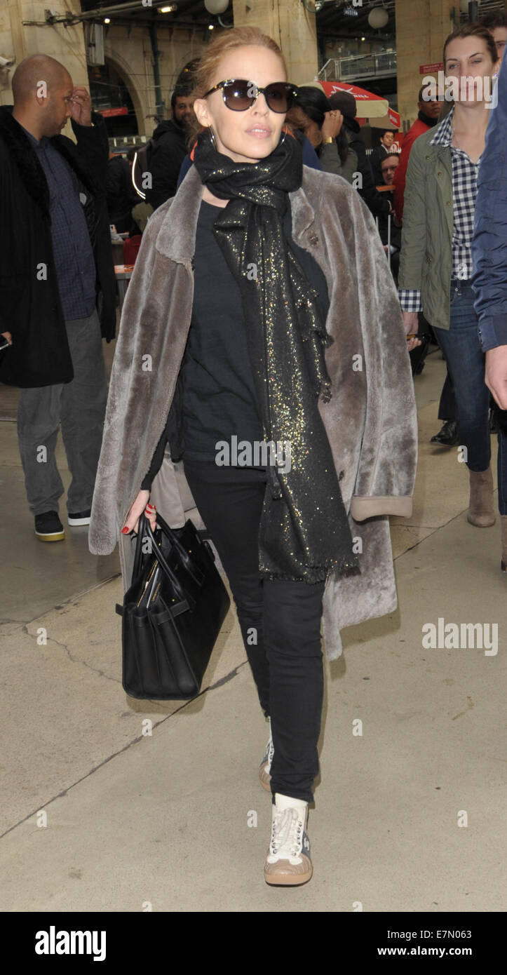 Kylie Minogue arriving at Gare du Nord Featuring: Kylie Minogue Where