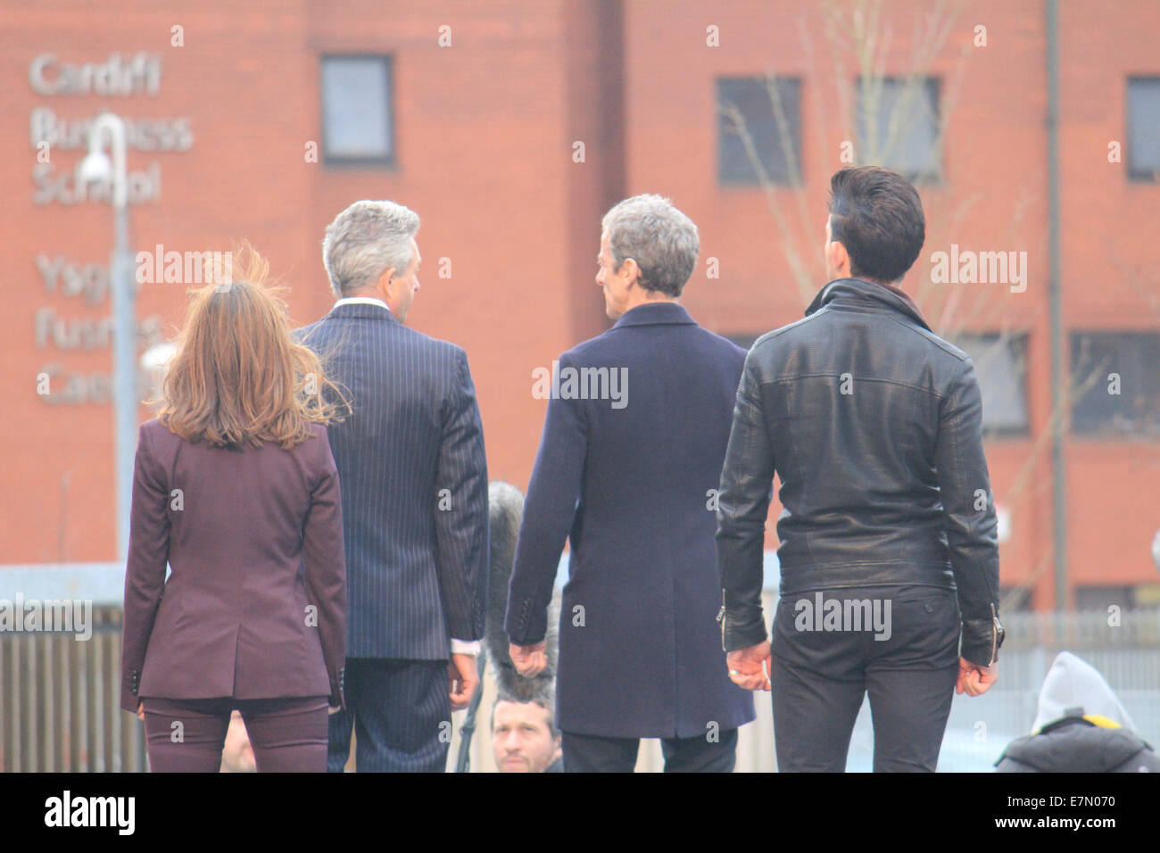 Actors filming on location for the eighth series of BBC's sci-fi