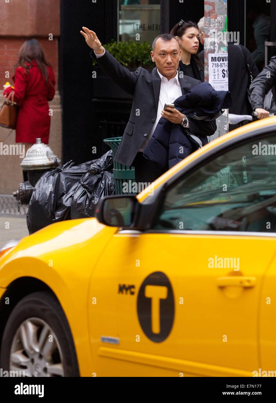 Joe Zee, creative director of Elle magazine, out and about in SoHo  Featuring: Joe Zee Where: New York City, New York, United States When: 19 Mar 2014 Stock Photo