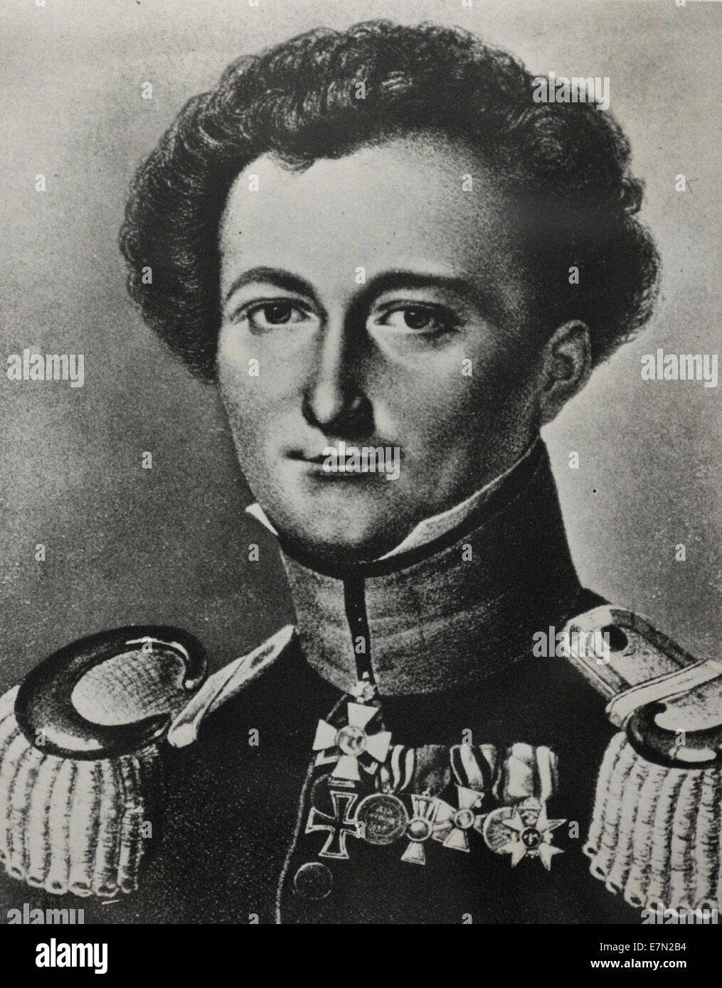 Karl Von Clausewitz 1780 - 1831. Carl Philipp Gottfried 'Gottlieb' von Clausewitz was a German (Prussian) general and military theorist who stressed the moral and political aspects of war Stock Photo