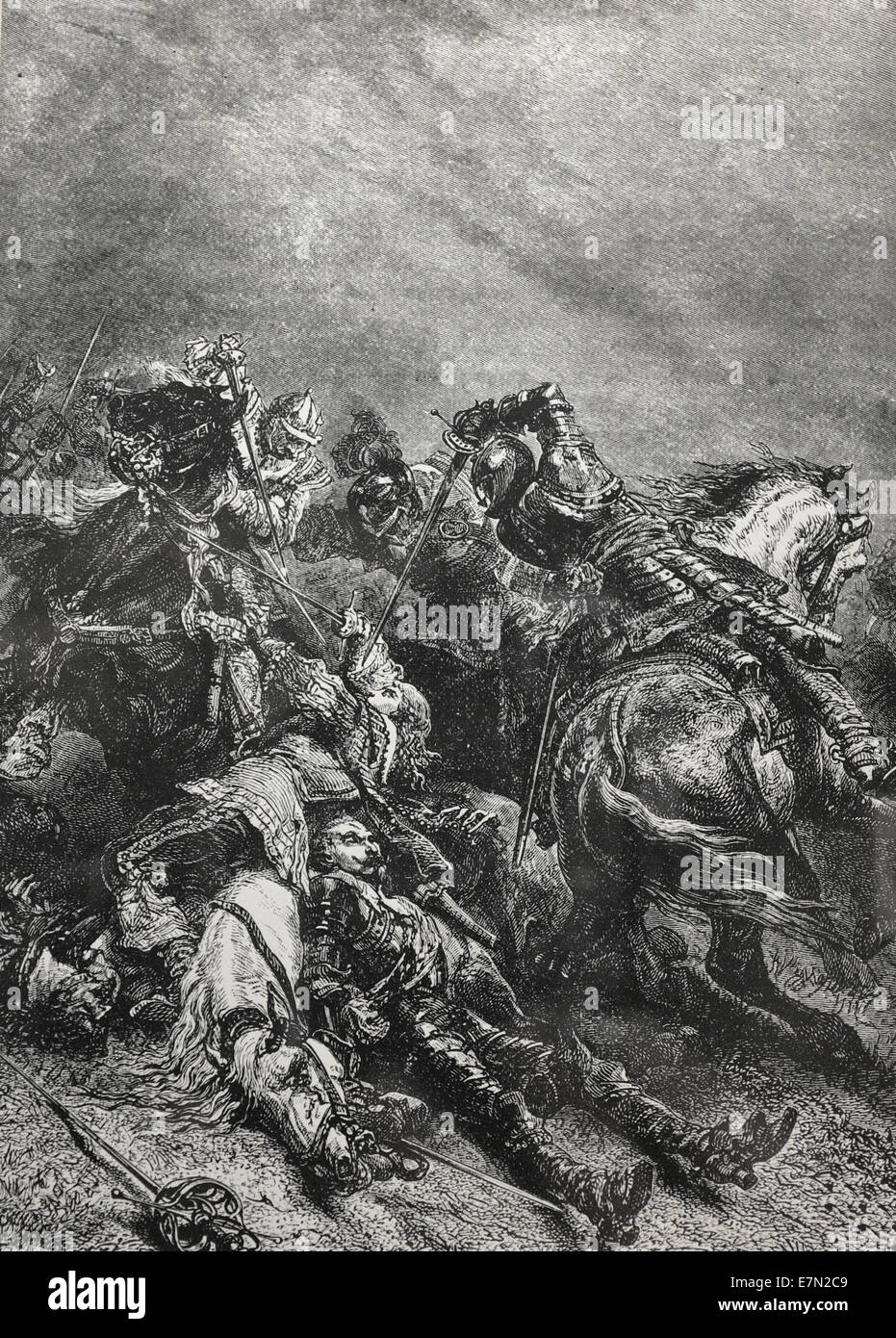 Death of Gustavus Adolphus at Lutzen November 6, 1632 Stock Photo