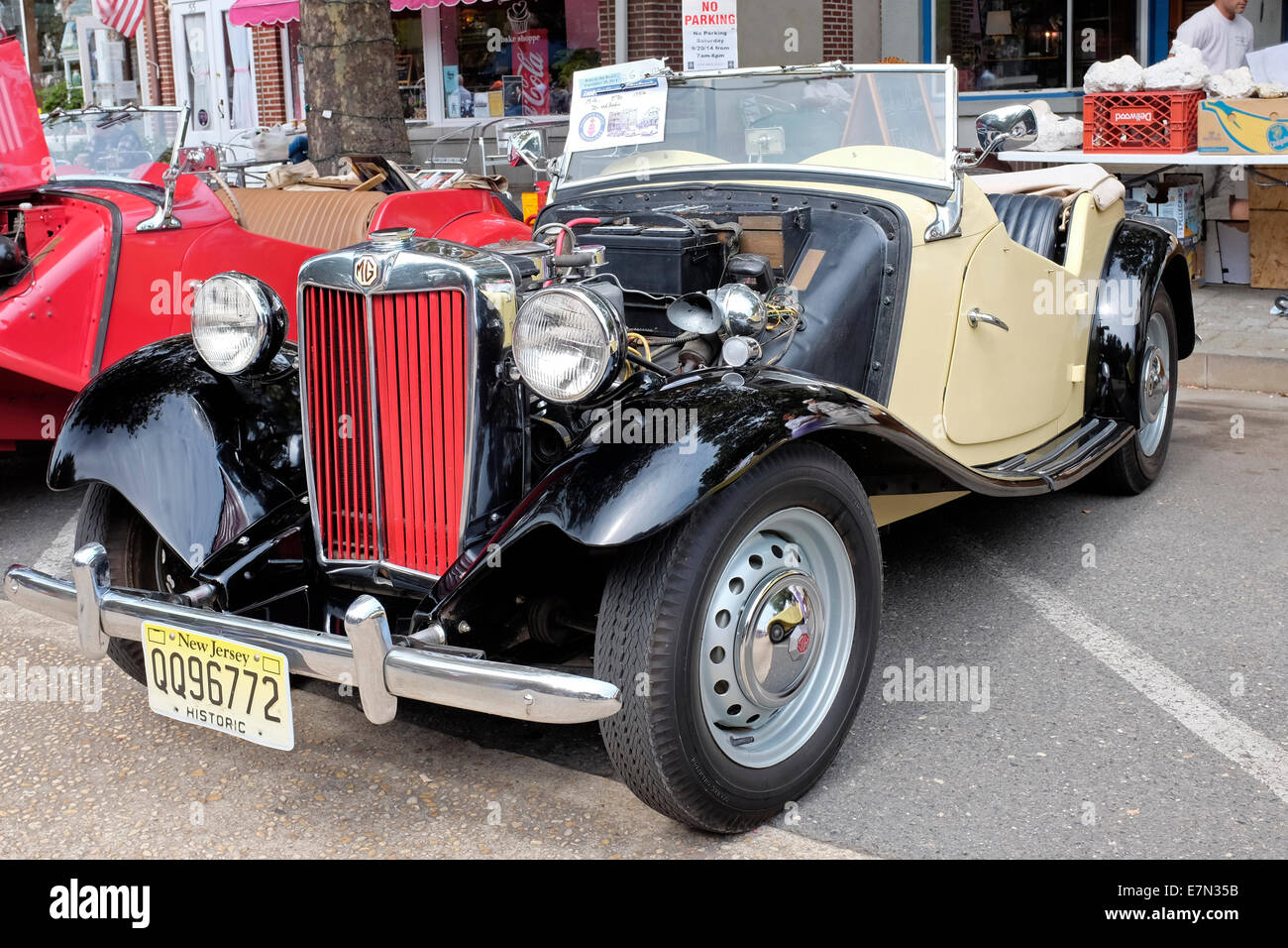 Vintage MG automobile at the Brits on the beach car show at Ocean Grove New Jersey Stock Photo