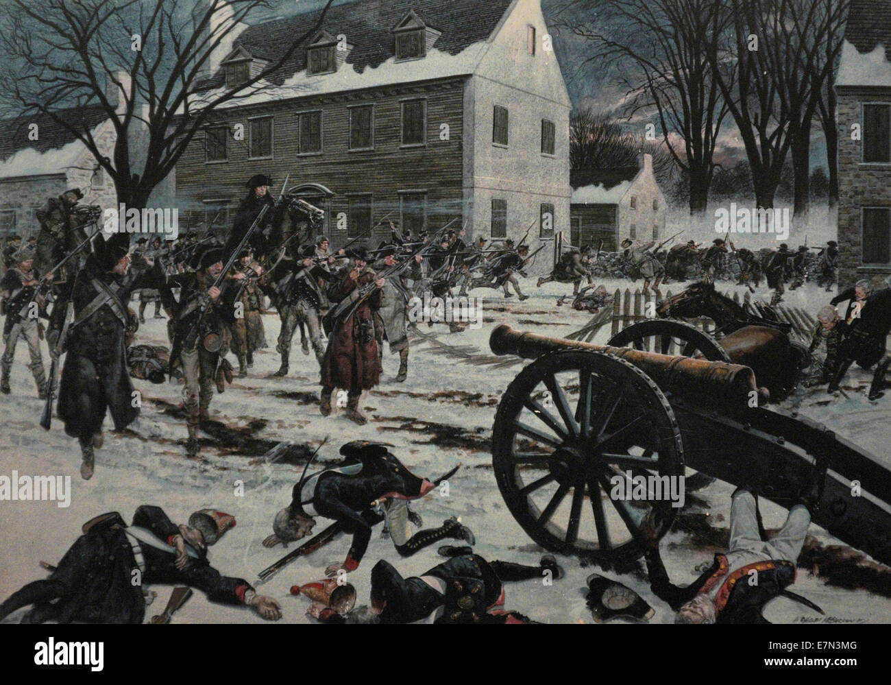 Battle of Trenton during the American Revolution, 1776 Stock Photo