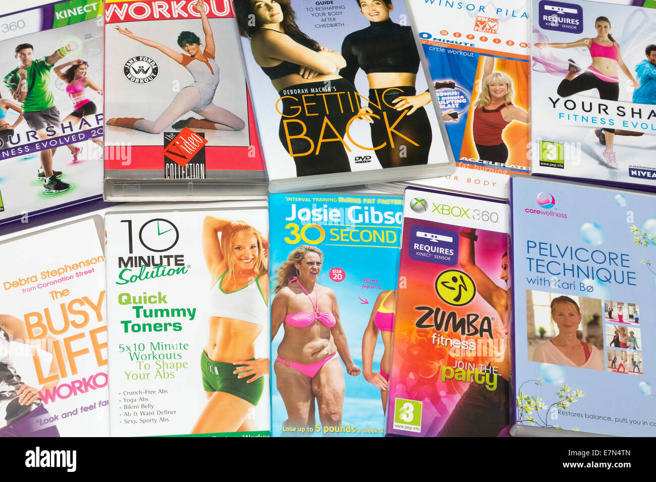 fitness workout video DVD's Stock Photo - Alamy