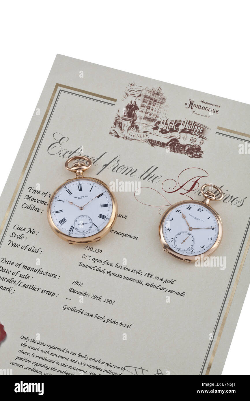 Patek Philippe Pocket Watch Pair Stock Photo Alamy